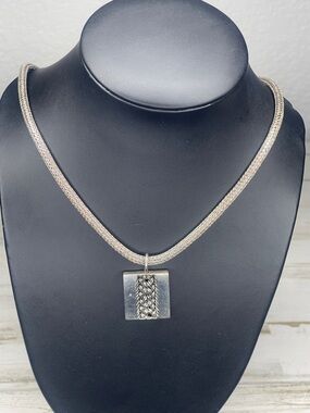 Lois Hill Sterling Silver Foxtail Chain Pendant Necklace 925 Bali